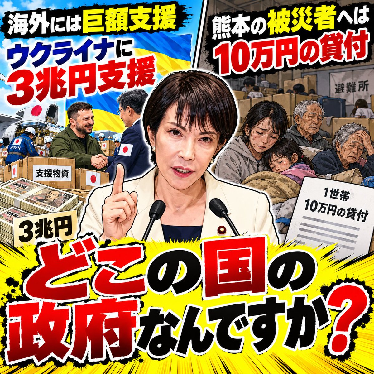 nemoto_ryosuke2's tweet photo. ウクライナに3兆円。熊本には10万円貸付だけ。喧嘩売ってるだろ？国民を舐めてなければこんな予算の付け方しねえんだよ。誰がこんな外道に投票してんだよ一体。 https://t.co/XJPcjGuWim