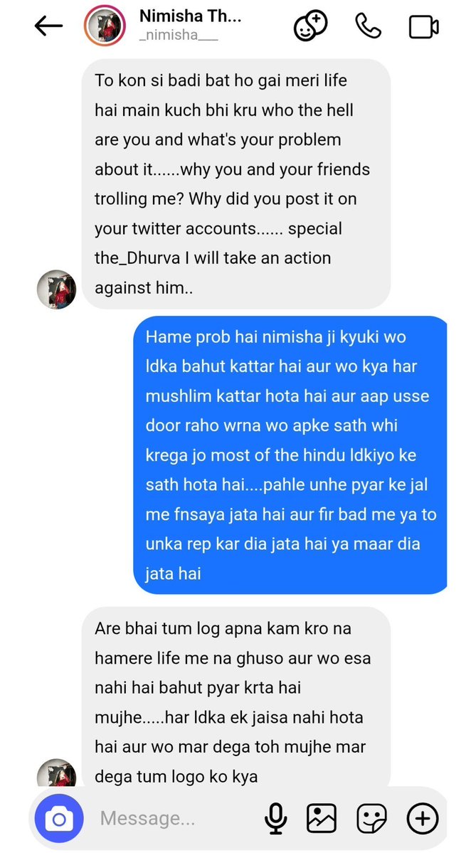 ZaraShah__'s tweet photo. Hindu girl from Assam’s chat is going viral in which a Hindu boy is trying to convince her but she is not agreeing and is saying that her Abdul is different. https://t.co/1zzTB6qDsC
