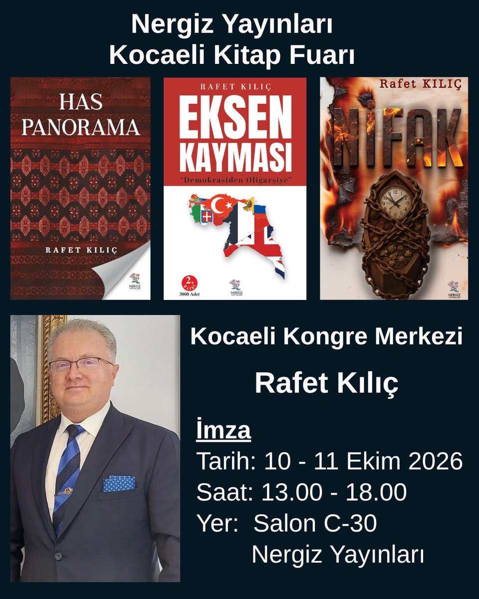 Rafetkilic89's tweet photo. 10-11 Ekim’de Kocaeli’de Kitap Dostları İle Buluşacağız. https://t.co/Bwslzpkn4c