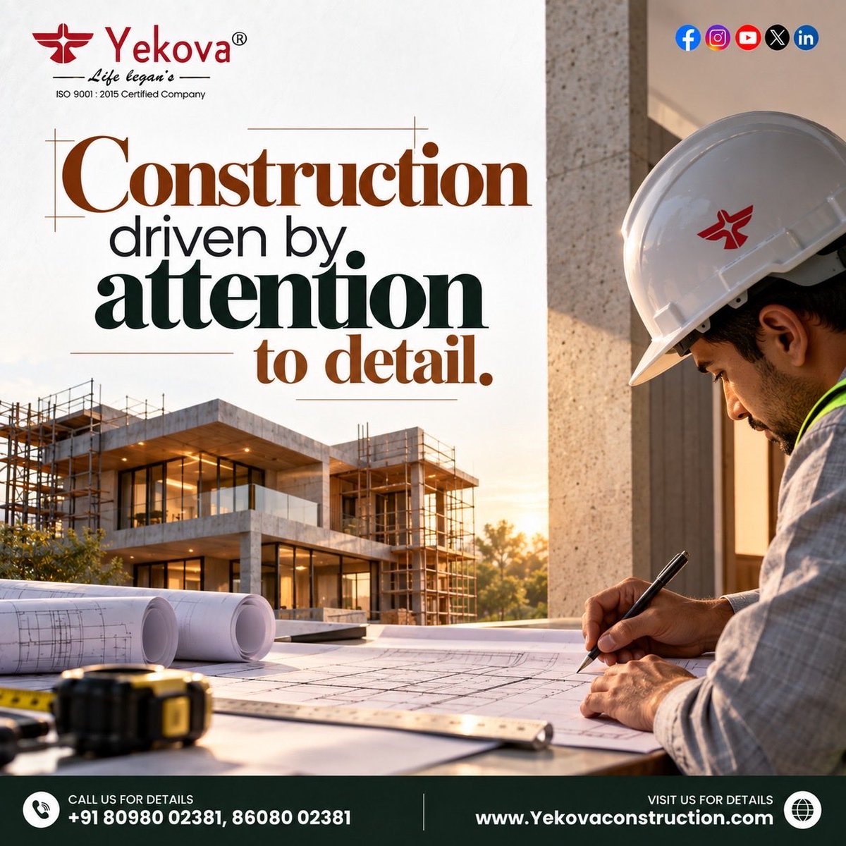 surendarbabu40's tweet photo. Every stage receives focused supervision to ensure consistency, accuracy, and superior workmanship.
📞+91-8608002381/+91 80980 02382
📩 yekovaconstruction@gmail.com
🌐 https://t.co/bGYFwCtEdq
#constructionsites #constructionworker #house https://t.co/eohx8ieDRs