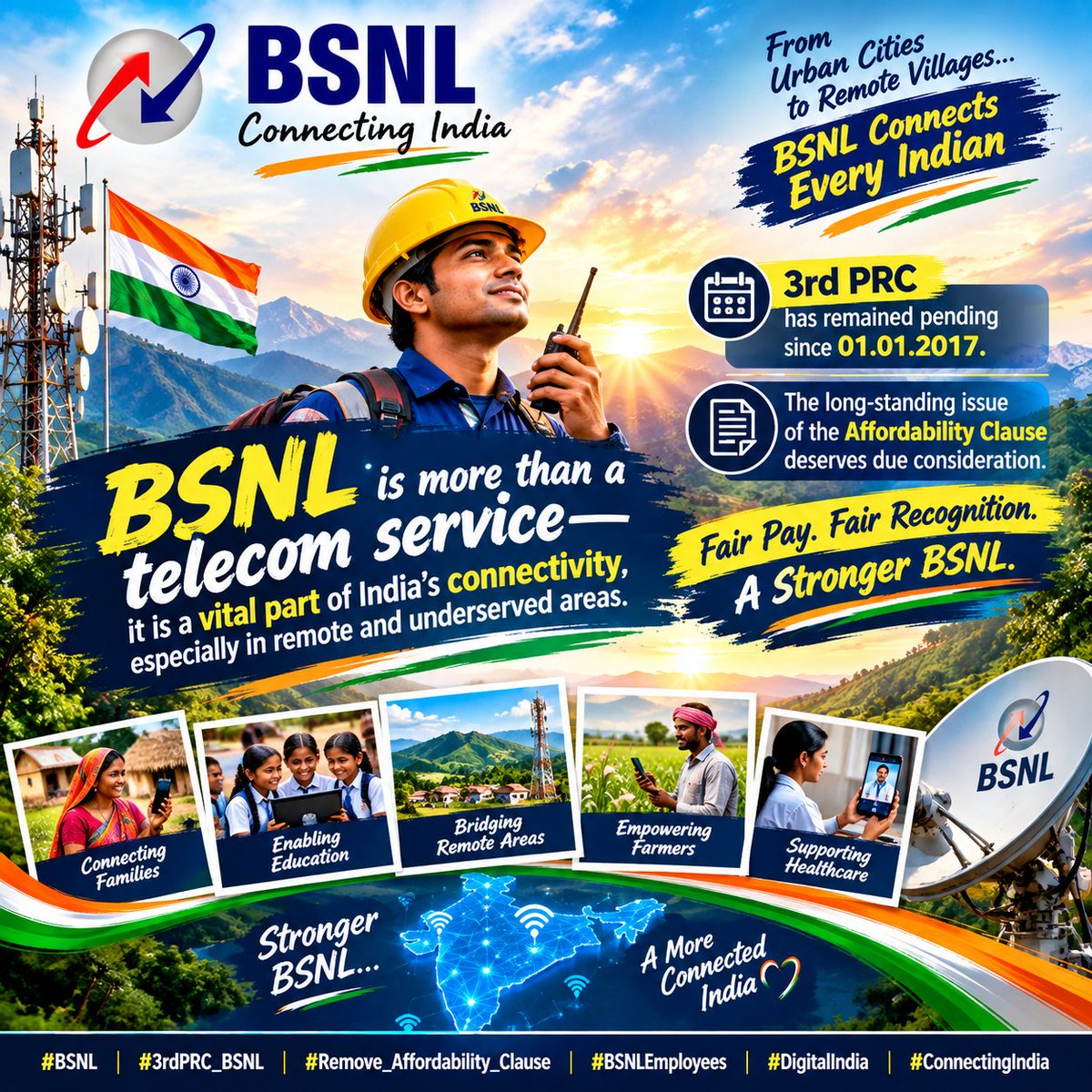 Anuptukun's tweet photo. 3rd PRC NOW, NO MORE DELAYS
#Remove_Affordability_Clause #3rdPRC_BSNL 
@narendramodi 
@JM_Scindia 
@DoT_India 
@PemmasaniOnX
@RamMNK 
@ncbn
@PMOIndia https://t.co/DDxPdGmaDG