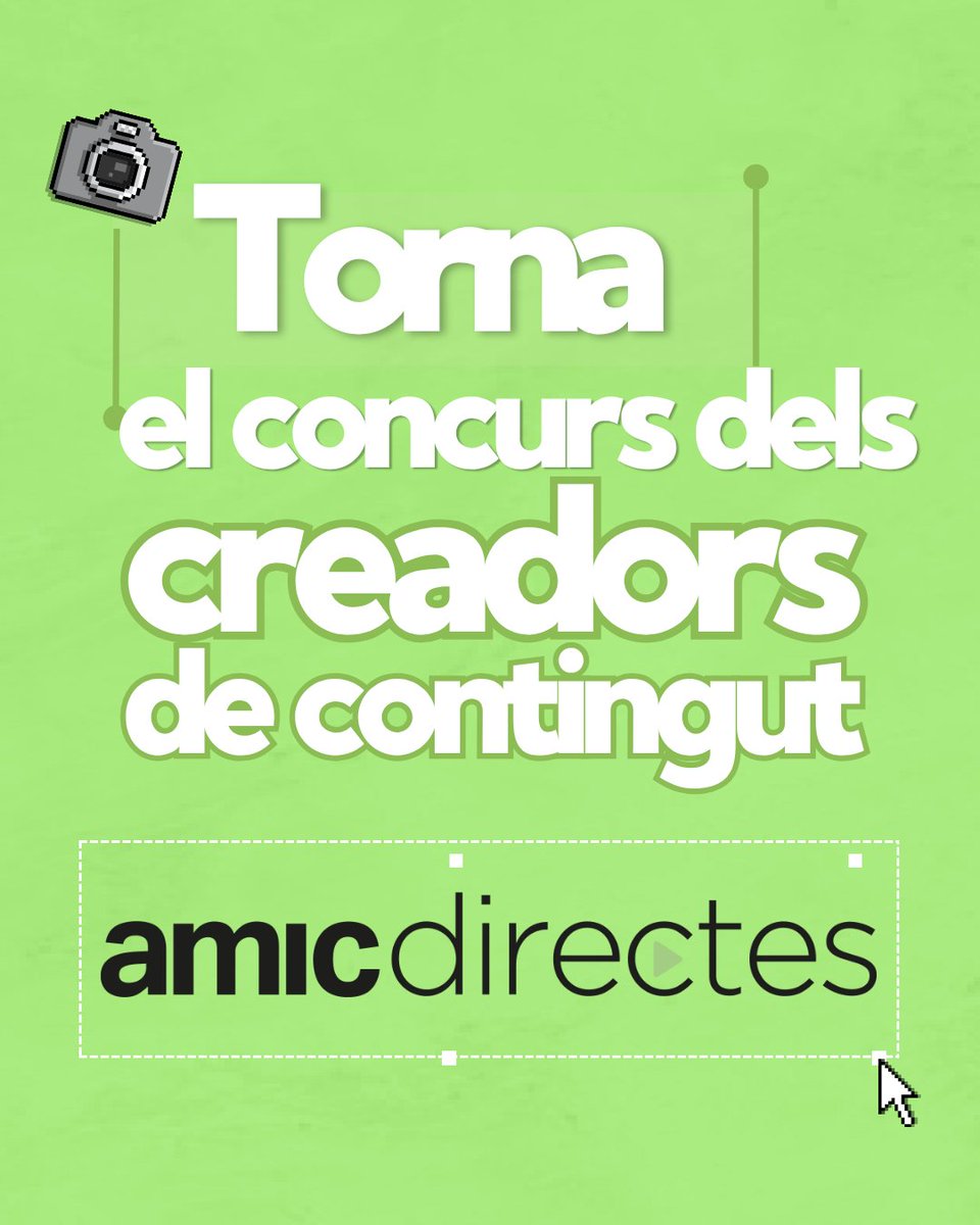 amicdirectes's tweet photo. 🎥 TORNA AMIC-DIRECTES! 🚀

Arriba la 5a edició del concurs que dona veu als nous creadors i creadores de contingut en català 💚Si tens una idea, un projecte o simplement moltes ganes de crear contingut… aquesta és la teva oportunitat!

🎬 Registra't a https://t.co/NaRxOk2Byy https://t.co/ntdMZBp7Re