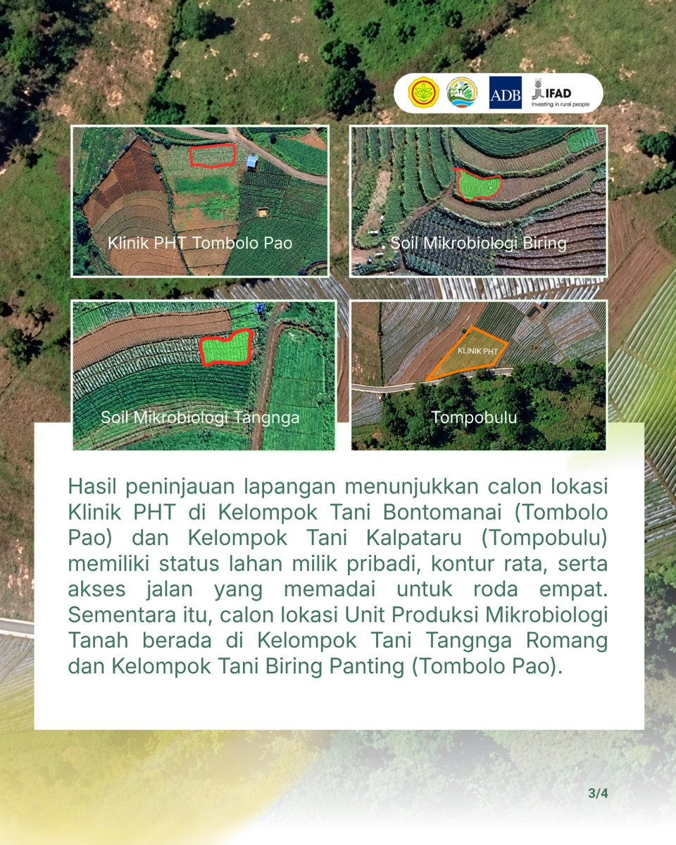 HddapHorti's tweet photo. Peninjauan ini menyasar calon lokasi pembangunan Klinik PHT dan Unit Produksi Mikrobiologi Tanah pada empat kelompok tani di Kecamatan Tombolo Pao dan Tompobulu.

#Kementan #DitjenHortikultura #HDDAP #Ifad https://t.co/NYFPwcvaEm
