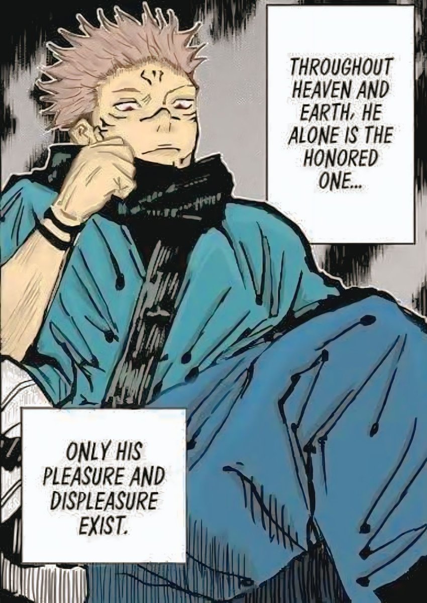 Noah70782428485's tweet photo. Sukuna has never needed nor has he ever concerned himself with titles. He couldn’t care less about them. 

Any title, be it 'King of Curses', 'The Disgraced One', 'The Fallen', 'The Strongest in History' or even 'The Honored One' were simply given to him by others https://t.co/9rOuBycY9P