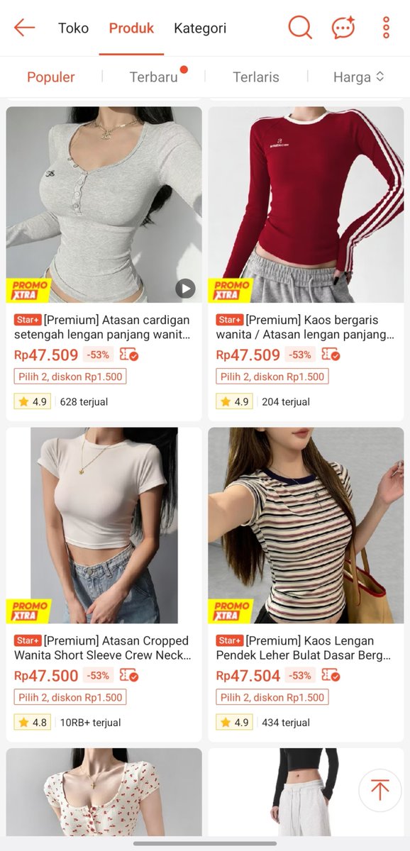 auelia_'s tweet photo. Budget friendly tapi look-nya nggak kelihatan murahan. Cewek wajib punya crop top model begini sih! 😍✨️

⭐️ 4.8

🔗 https://t.co/d3TtQcX4AV https://t.co/YWWXKAJc4p