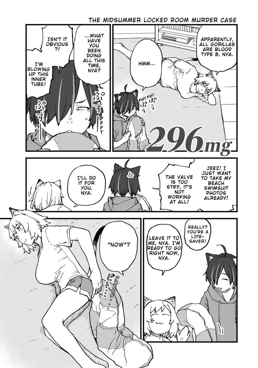 MuhammadTRHasri's tweet photo. Penpen-Neko tries to deflate a floatie to use as a pillow, only to end up poisoned by the air inside. Five days later, the landlord finds Penpen-Neko in a horrifyingly dried out state inside her tent. 😂

Chainsmoker Cat Chapter 296

#ヤニねこ #yanineko #ChainsmokerCat #ヤクねこ https://t.co/PpDHvseqNN