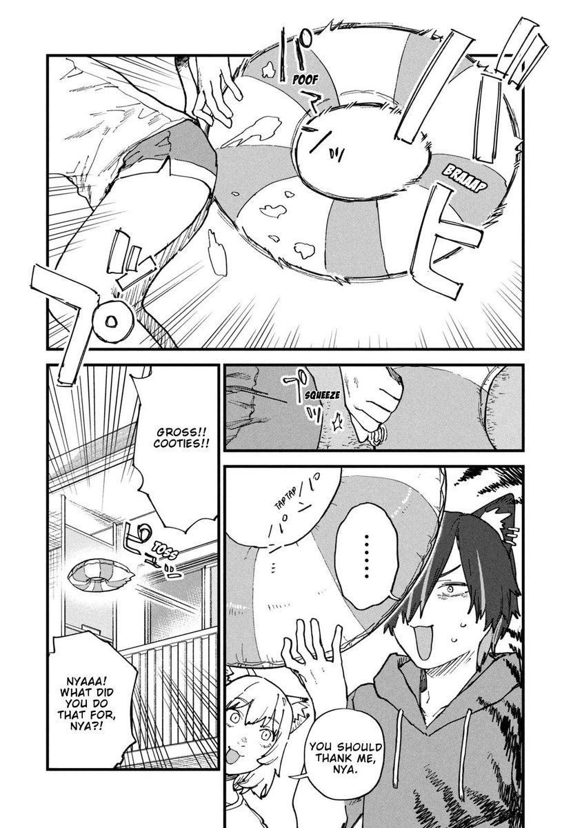 MuhammadTRHasri's tweet photo. Penpen-Neko tries to deflate a floatie to use as a pillow, only to end up poisoned by the air inside. Five days later, the landlord finds Penpen-Neko in a horrifyingly dried out state inside her tent. 😂

Chainsmoker Cat Chapter 296

#ヤニねこ #yanineko #ChainsmokerCat #ヤクねこ https://t.co/PpDHvseqNN