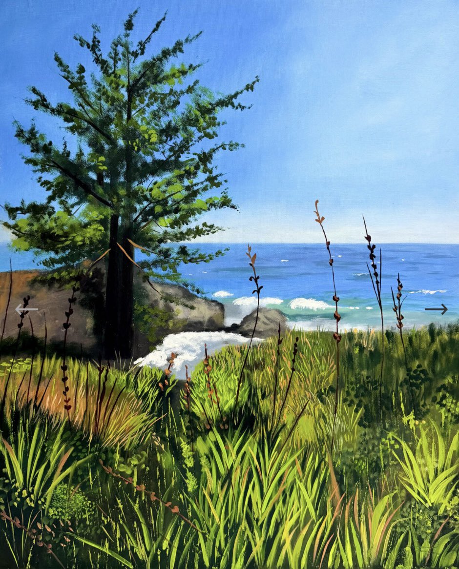 artwork500's tweet photo. "The Quiet Ocean" by Achuki Basky 🌊
Oil on canvas | 22" x 18"
A serene coastal view framed by lush grasses and a towering pine, looking out to gentle ocean waves.

https://t.co/ekibSfNwPM

#AchukiBasky #OilPainting #CoastalArt #OriginalArt #Artwork500 https://t.co/3pG4qFW4hu