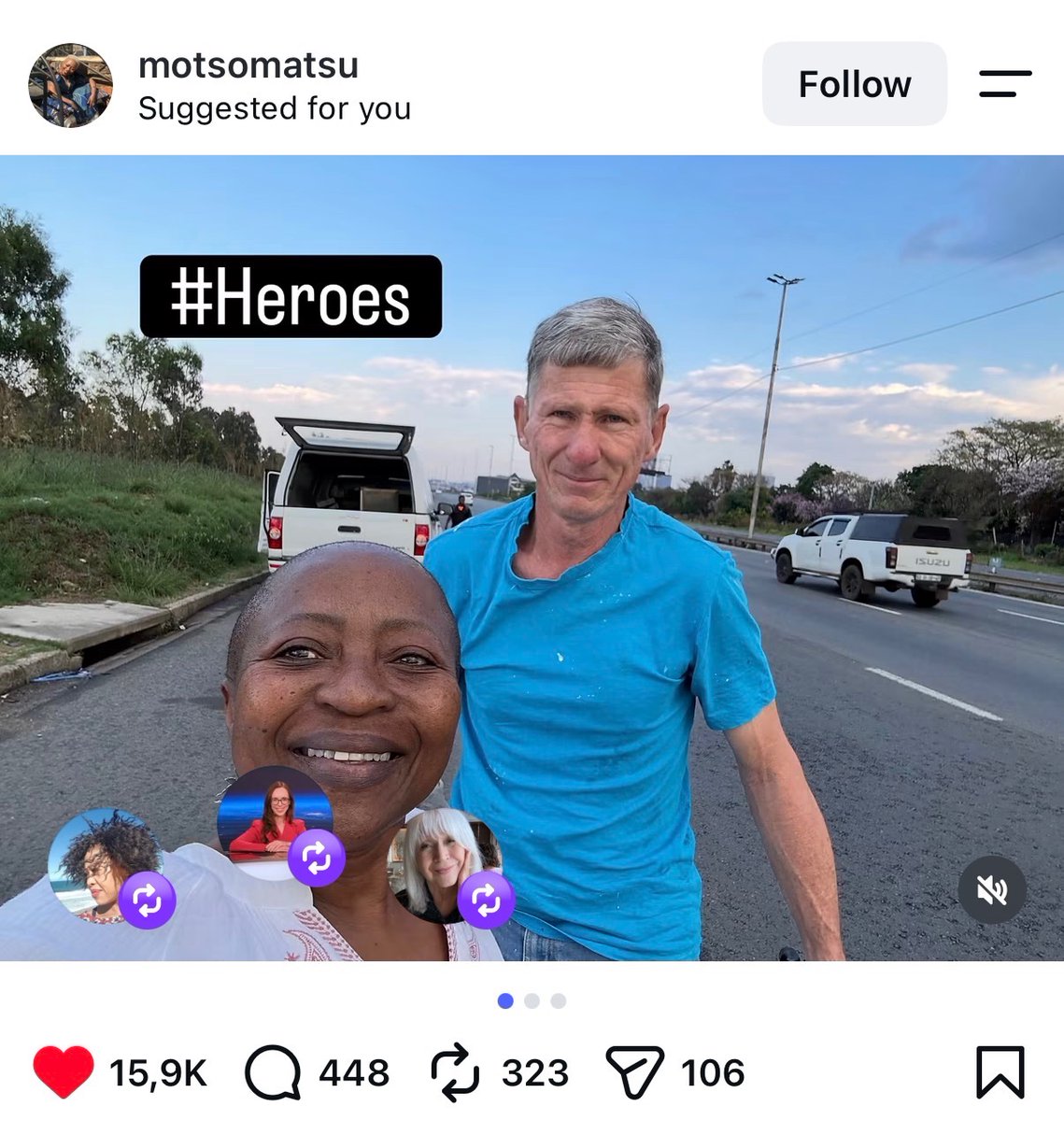 karynmaughan's tweet photo. The people of South Africa are truly special. 
Please let’s find this kind gentleman! ❤️ https://t.co/irN5n3hCfR