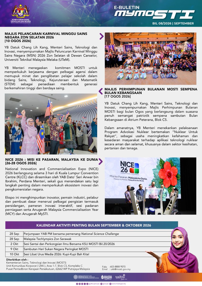 officialmosti's tweet photo. Jom membaca dan ambil tahu apa pencapaian MOSTI setakat bulan Setember di tahun 2026.

📷 Baca edisi 8/2025 e-buletin MyMOSTI: https://t.co/LERTQr5UM1...
📷 Baca e-buletin MyMOSTI di pautan: https://t.co/LERTQr5UM1 https://t.co/n4v9X7dUhO