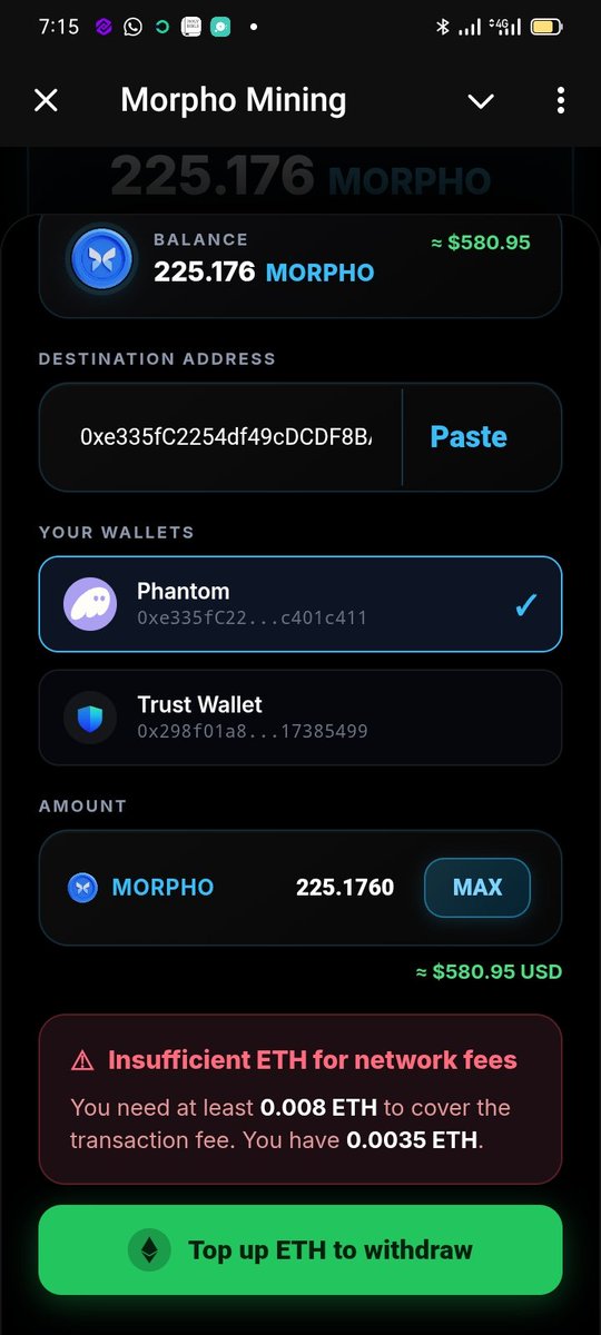 Ceepr1nce's tweet photo. @PaulFrambot Hiiii, MORPHO distribution is live rn...I want to place a withdrawal but I'm short on etherum.
I'll appreciate if you can help me with 0.008 etherum so I can withdraw, I can split my earnings in halfway pls.
etherum address:
0x60f5ab84eb82b8cf55e7797bda61b3617cbf0c2c https://t.co/S7xYBlZahi