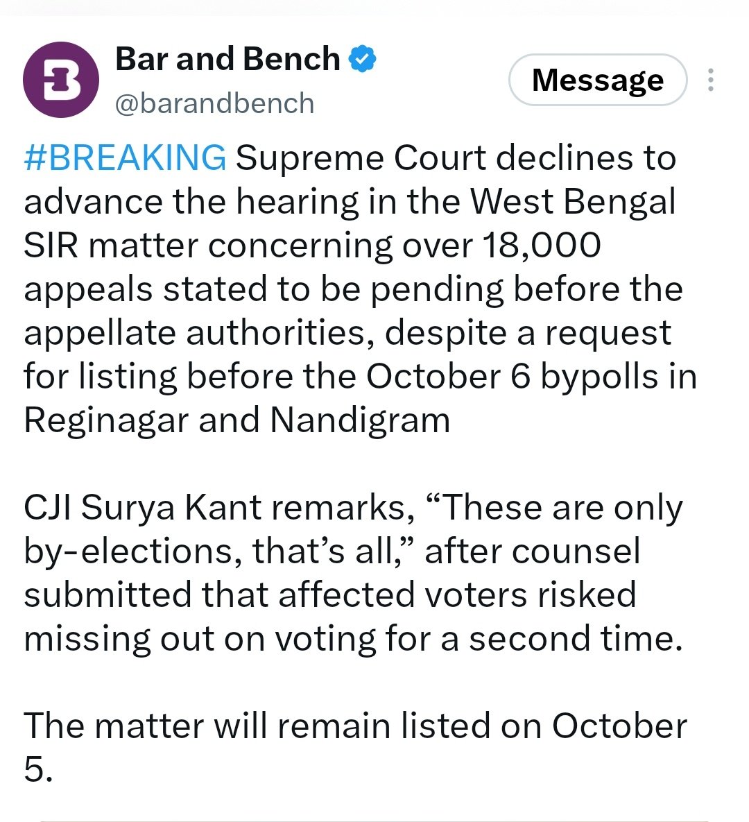 darab_farooqui's tweet photo. I have said it before, I will say it again: 

Supreme Court of India. 

Yes, Supreme Court of India is the reason democracy is dead in India. https://t.co/j4VFKGFfXN