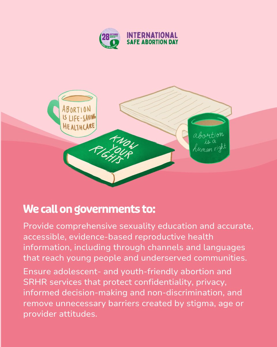 Zamara_fdn's tweet photo. On this #InternationalSafeAbortionDay, we join the global movement to advance reproductive justice, defend bodily autonomy, strengthen health systems, and break down the barriers that deny people access to safe and dignified abortion care.
#ISAD2026 #StrengthenHealthSystemsNow #ZamaraVoices
