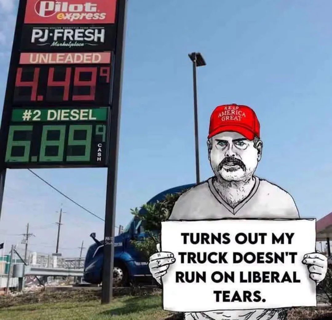 mmpadellan's tweet photo. But will your MAGA trucks run on the empty promises of $5,000 checks that will NEVER arrive in the mail? https://t.co/5YqiUhGXSA