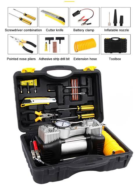 ethioshop123's tweet photo. Car Tire Inflator (With Tools)
🔗12V DC powered 
🔗የመኪና ጎማ መንፊያ ካምፕሬሠር 
🔗Dual-cylinder ("2 pistm")
🔗Emergency repair tools
🔗Pliers, screwdrivers
🔗Item Price: 17900 Birr
______________________________
☎️Call to Buy +251940446000 https://t.co/FWGVzPjt85