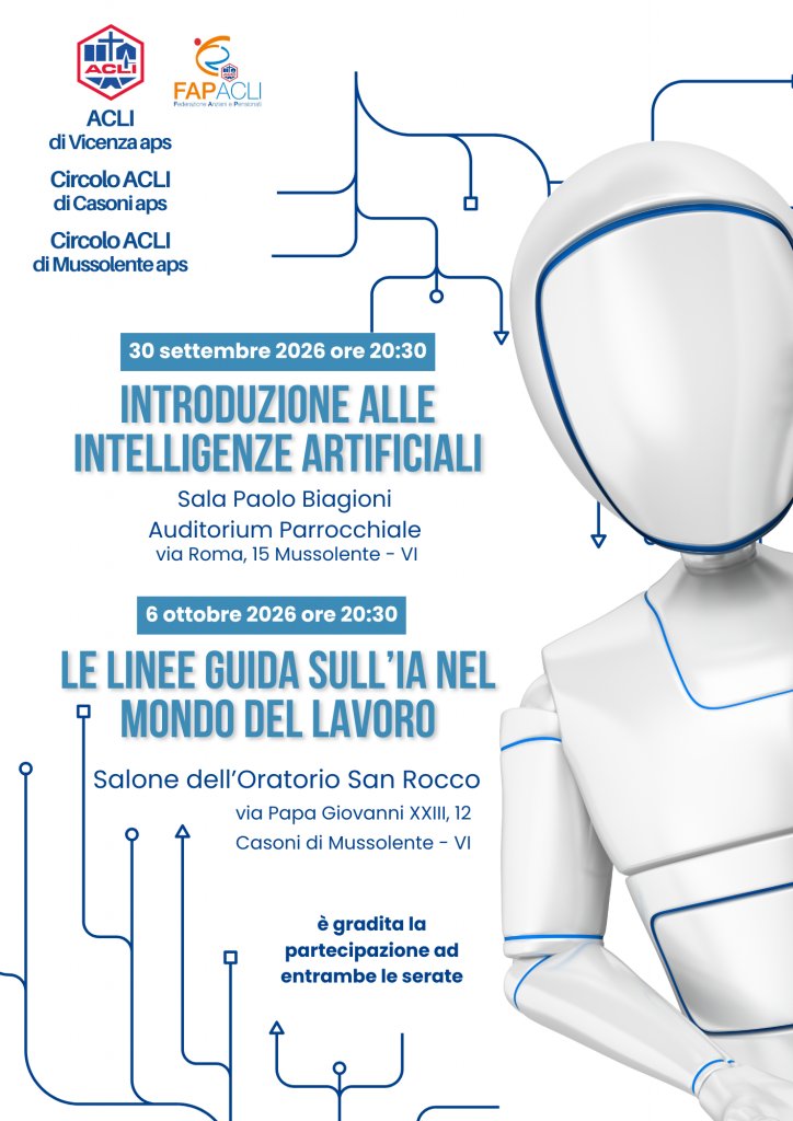 fapacli's tweet photo. VICENZA: UN INCONTRO SULL'INTELLIGENZA ARTIFICIALE
Appuntamento il propssimo 30 settembre, organizzato dalla #fapacli di Vicenza https://t.co/8mIUClbzcb https://t.co/dROc1XooYt