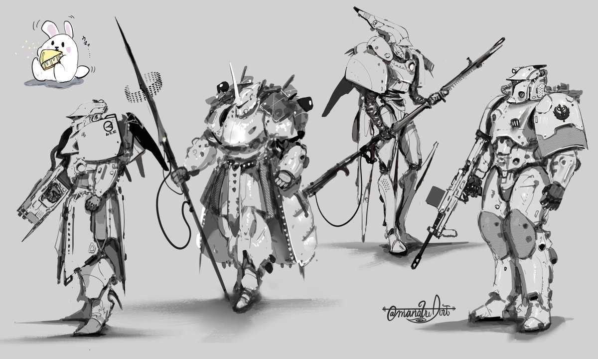 ManavuArt's tweet photo. 1 week of armour sketches 
#イラスト https://t.co/b8Um5IlSWu