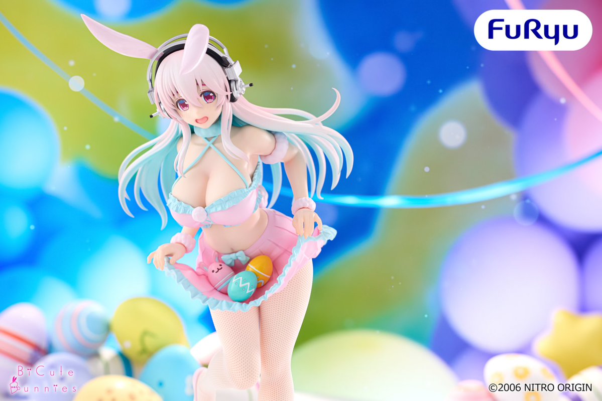 FURYU_prize's tweet photo. ＼フリュープライズ速報／

【#すーぱーそに子】
BiCute Bunnies Figureーパステルイースターver.ー

パステルカラーのオリジナルバニー衣装が華やか🐰✨
スカートにちょこんと乗せたイースターエッグや、軽やかなポージングが超キュートです😍

27年3月頃より展開予定✨
ほしいと思ったら🐰の絵文字をコメント！

📢フリュープライズの情報は@FURYU_prizeで続々と公開中です！ぜひフォローしてね✨

@sonico_macaron