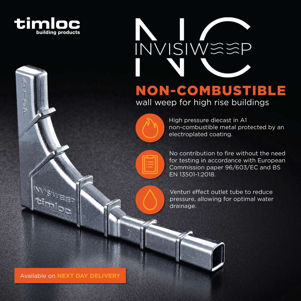 TimlocBP's tweet photo. 🔥 Invisiweep NC 🔥A discreet, non-combustible weep vent for cavity trays, lintels &amp; high-rise projects.

📦 ZIN50 | Boxes of 50 | Next day delivery
🔗 https://t.co/Fh5CbrVqgX https://t.co/2yehOoxKjx