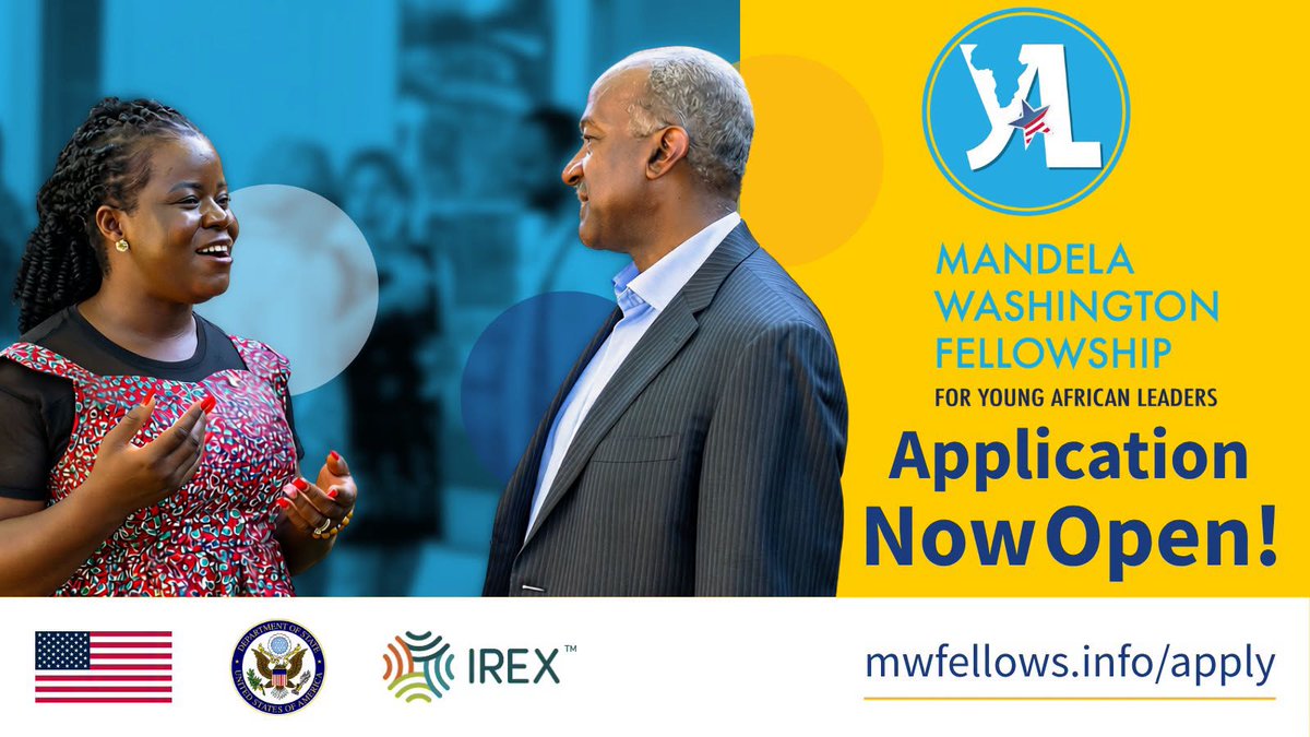 USConsulateCT's tweet photo. The application for the 2027 Mandela Washington Fellowship for Young African Leaders is now open. Fellows participate in a six-week institute at a U.S. college or university. Apply now: https://t.co/sEg7afwm7q https://t.co/txfk6EpZzy
