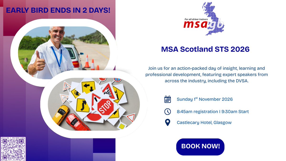 MSAGB's tweet photo. Just 2 days left to book MSA Scotland STS 2026 for £48 before the price rises to £60. Join us on 1 November for a full day of insight, learning and professional development, with expert speakers from across the profession. 

Book: https://t.co/Bc9eCYFGfw https://t.co/pBVVHDCBjd