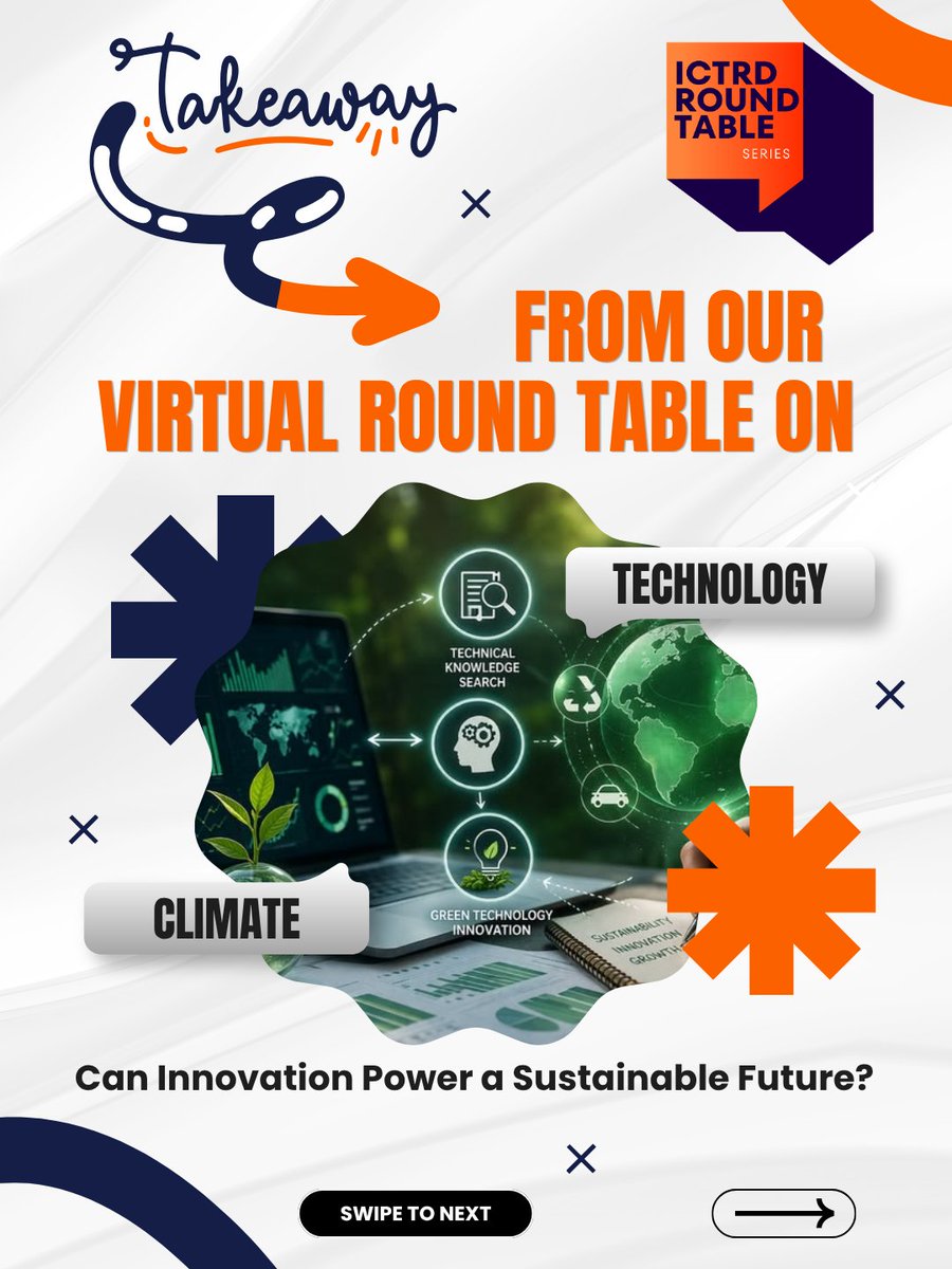 IctrdIndia's tweet photo. Can innovation power a sustainable future?
ICTRD’s Virtual Round Table explored how technology can support climate action through responsible AI
#ICTRD #TechnologyAndClimate #SustainableInnovation #ClimateAction #ResponsibleAI #Sustainability #ViksitBharat2047 https://t.co/6BnPFmy16V