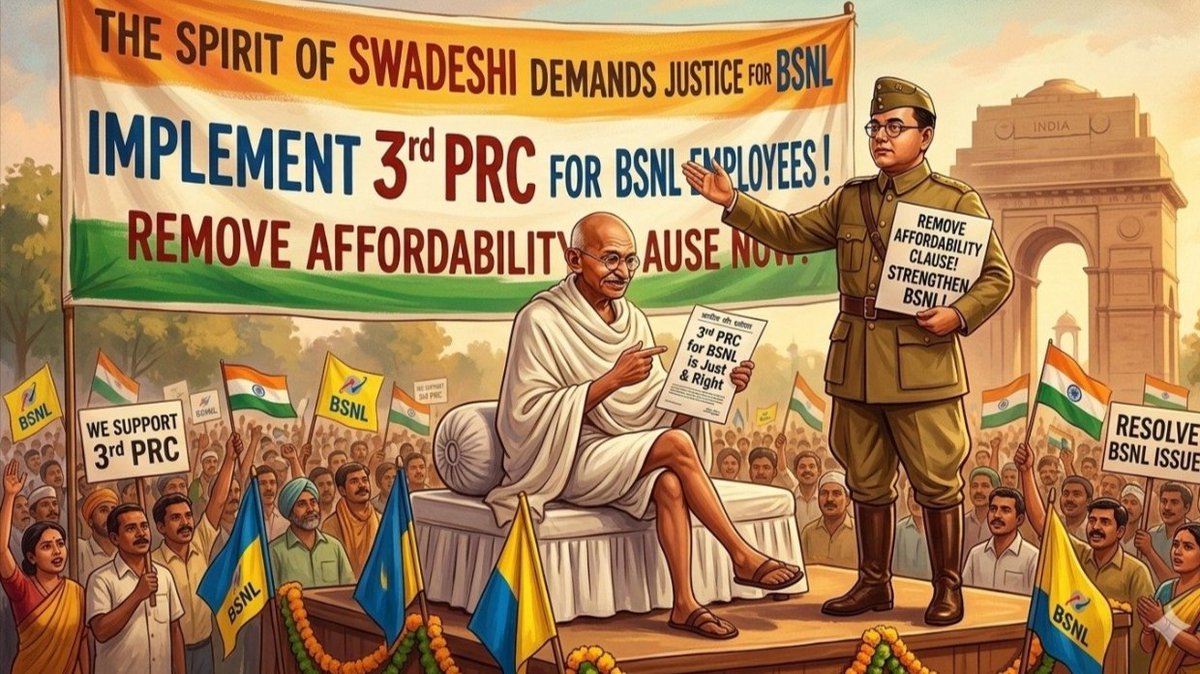 Abhimanyu117661's tweet photo. #Remove_Affordability_Clause
#3rdPRC_BSNL
Settle the wage revision immediately by relaxing the affordability clause.
@JM_Scindia
@PemmasaniOnX 
@PMOIndia 
@DoT_India 
@narendramodi 
@AUAB5564
@CMDBSNL https://t.co/Z25DBZxDTK