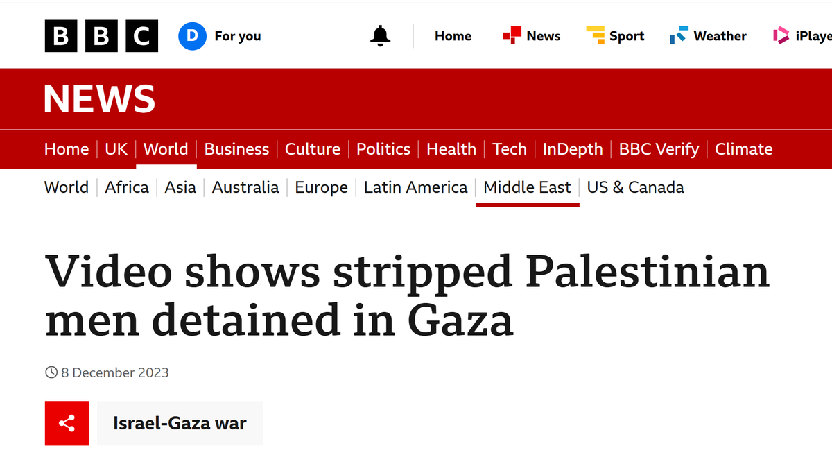mishtal's tweet photo. Dear @BBCNews I have been looking all morning for your headline:

"image shows stripped Men detained near RAF Fairford"

How about a quote from beneath the headline which states 

""This evokes some of humanity's darkest passages of history,""

You are a Jew-hating disgrace. https://t.co/MRw0hSm9lK