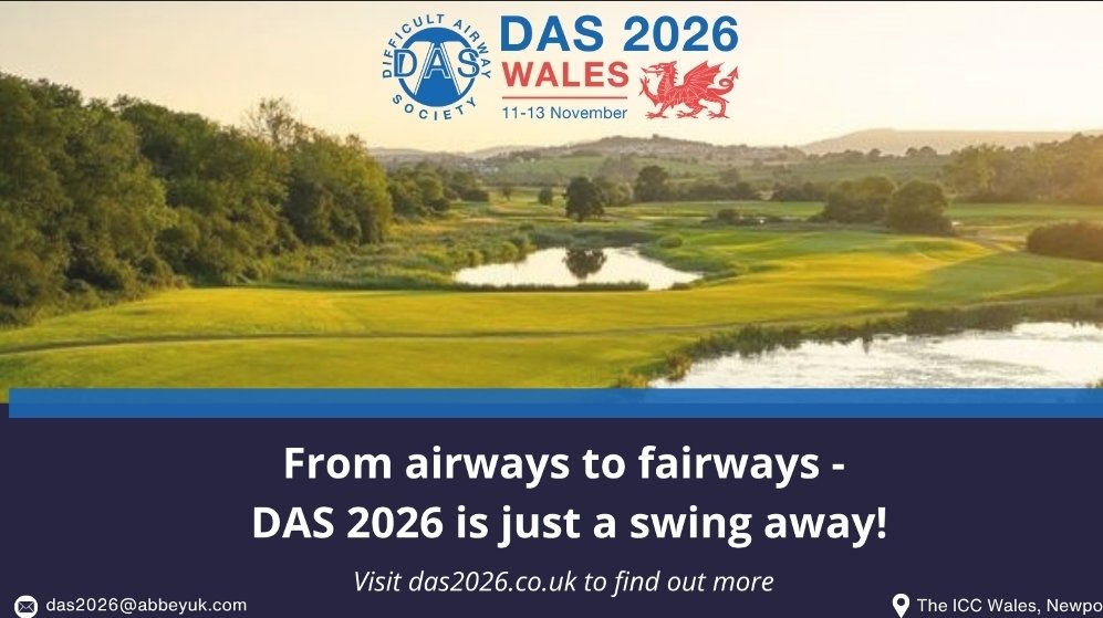 dasairway's tweet photo. Need another reason to book #DASWales26?

How about a round of golf 🏌️?
The conference takes place at ICC Wales, right next door to Celtic Manor — home to some spectacular golf courses.
So why not make more of your trip? Come for three days of high quality airway education, networking and inspiration, then enjoy a round of golf while you’re here ⛳

📅 11–13 November 2026
 📍 @ICCWales
🎟️ Book your place here https://t.co/MRyphekPCq
#DASWales26