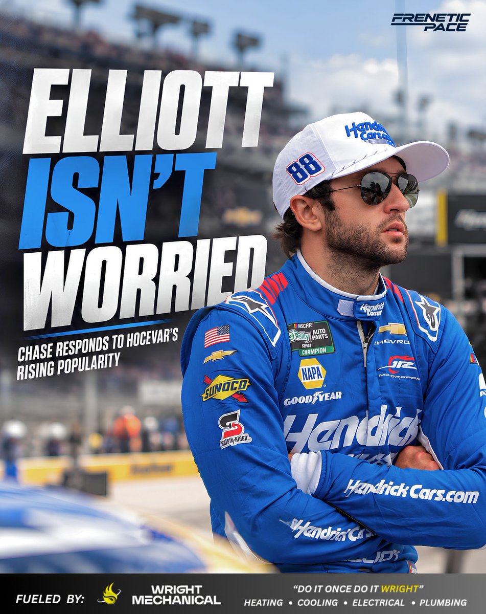 FPSportsMedia's tweet photo. Chase Elliott Opens Up on the Possibility of Having His ‘Crown’ Stolen by Carson Hocevar

#ChaseElliott #CarsonHocevar #NASCAR #MostPopularDriver #CupSeries #FreneticPaceSports

https://t.co/6v68pU14gK

Need a Job Done Right? Choose Wright Mechanical. https://t.co/zOHYdvM2Tf https://t.co/15A7Ydg6bi