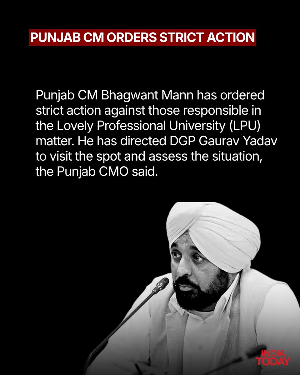 IndiaToday's tweet photo. LPU denied the allegations, calling them rumors. Authorities urged calm and cooperation as investigations continue. Political leaders criticized the handling of the situation, emphasizing student safety and transparent answers.
#LPUProtests #Phagwara #Punjab #LPU #StudentProtests