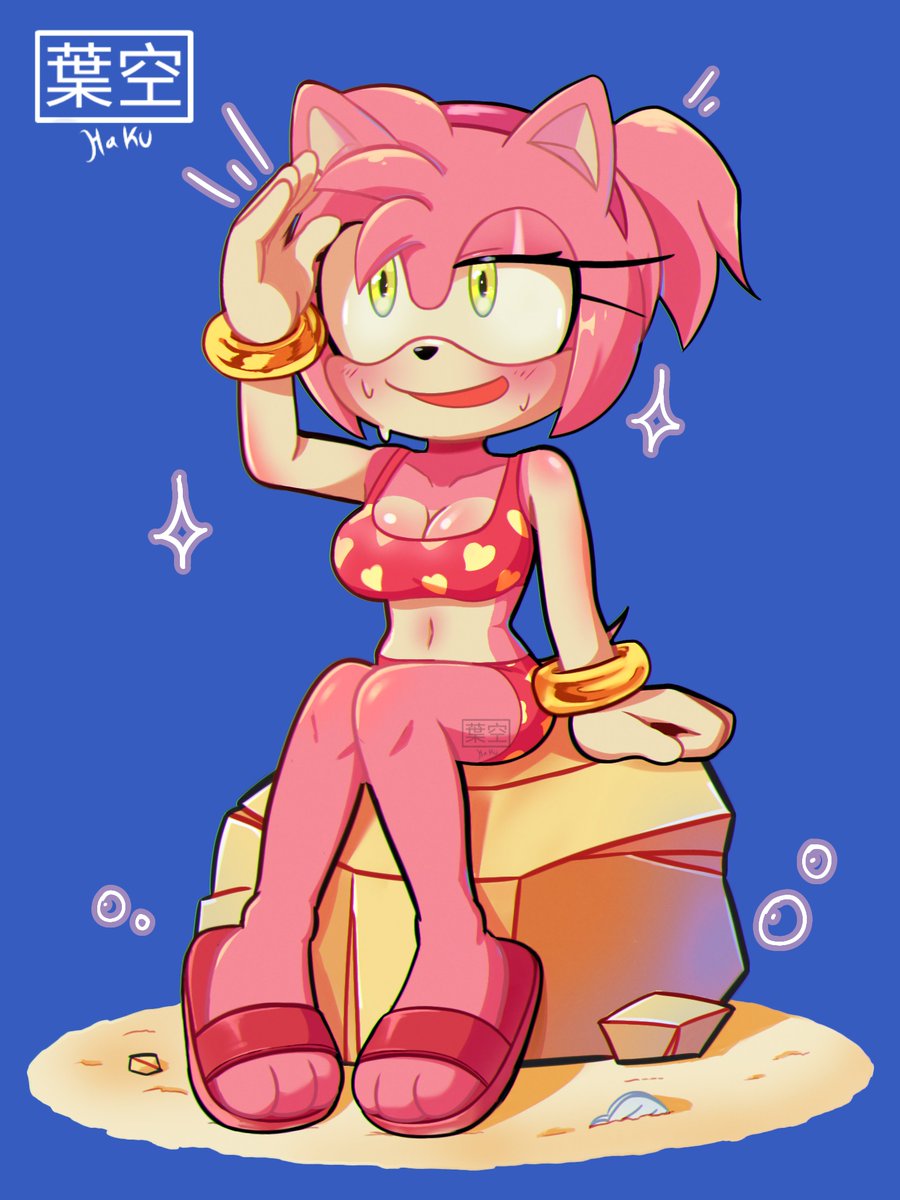 HakuNaoNao's tweet photo. ⛱️Finished Beach Amy Rose! 💖
Took a while but I'm happy with how she turned out

#amyrose #sonicthehedgehogㅤㅤㅤ https://t.co/qtDJM0BQz6