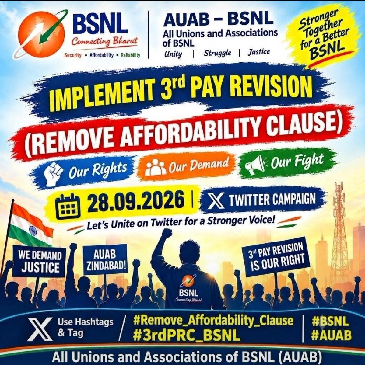 sneachq's tweet photo. #BSNL employees work across diverse terrains and remote locations to maintain telecom services. Their contribution deserves fair recognition through Implement #3rdPRC_BSNL #Remove_Affordability_Clause
@narendramodi
@JM_Scindia
@PemmasaniOnX 
@AUAB5564
@CMDBSNL https://t.co/sZLrG048KD