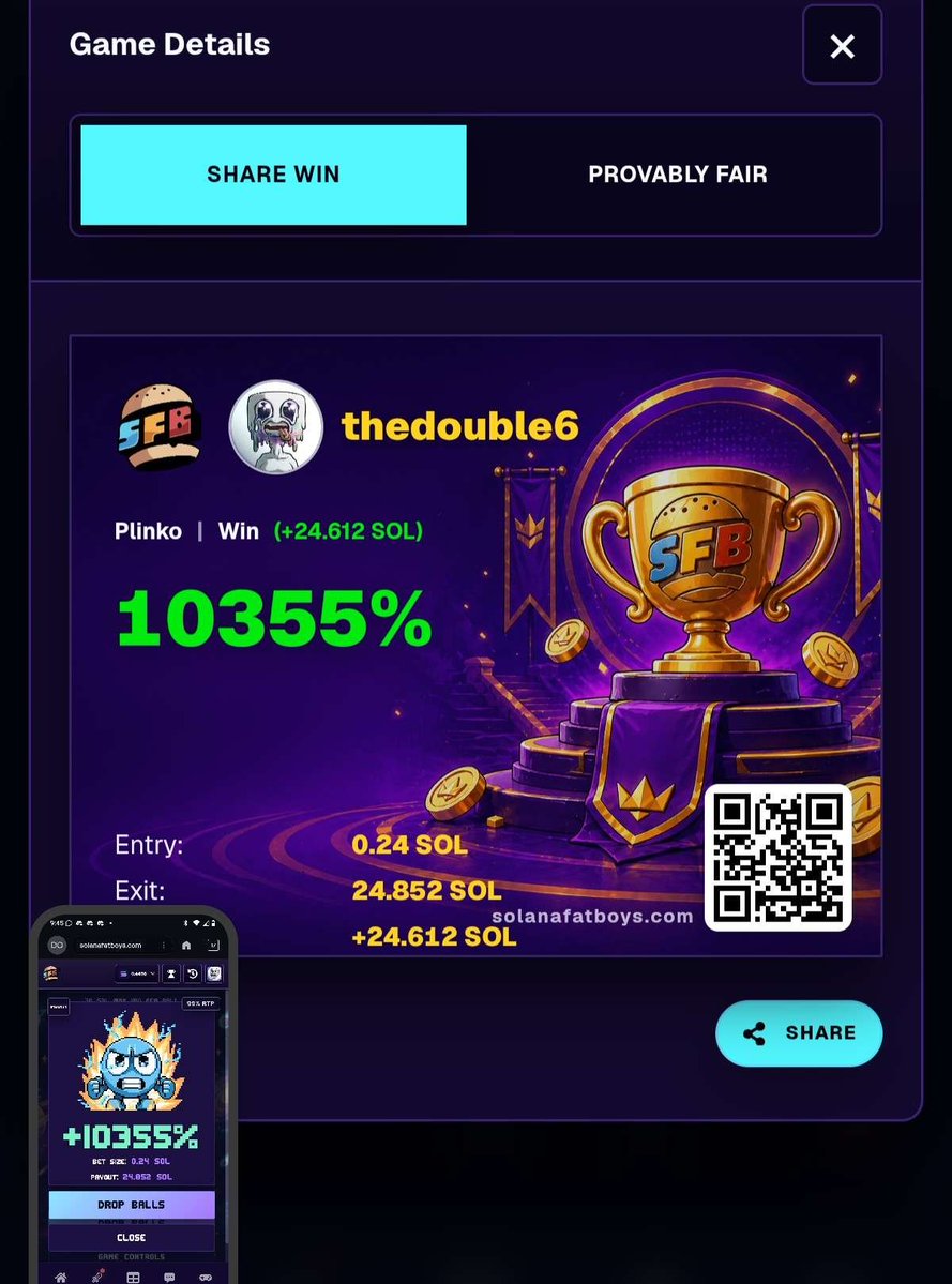 solanafatboys's tweet photo. Another day and another monster plinko win.

🤑🤑 https://t.co/cw3uvzZkHB