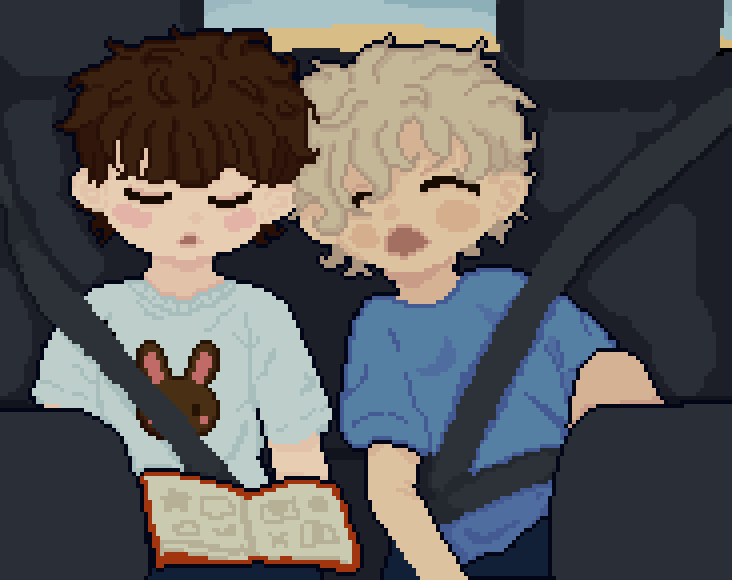 entityotter's tweet photo. Its finally #ryanaimweek yippee!!!!!!

Here's the drawing for day 1, childhood ryanaim asleep in the back of the car.

Hope you all enjoy 💙💙💙💙

Also I will be posting leviticus monday later 🫡 https://t.co/sqW654m54H