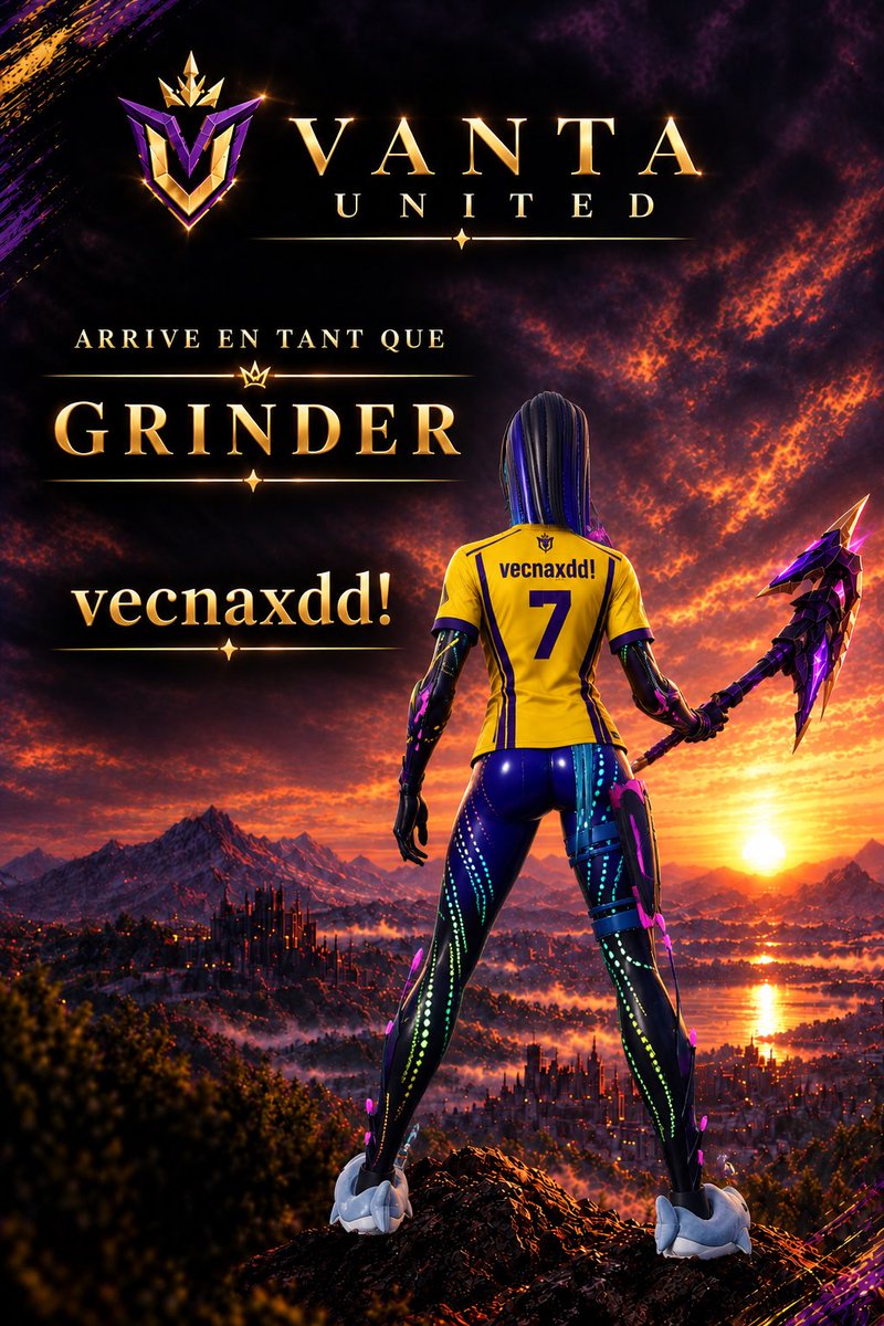 Klyro_ytb's tweet photo. 🟣🟡 HERE WE GO!

vecnaxddǃ rejoint officiellement Vanta United en tant que GRINDER. 🎮

Prêt à grind, progresser et représenter nos couleurs sur Fortnite. 🔥

Bienvenue chez Vanta United, vecnaxddǃ. 🟣🟡

United by competition.

#VantaUnited #Fortnite #Esports https://t.co/zOgBc4Qa2p