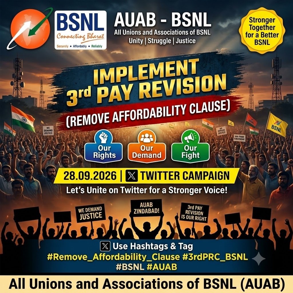 sneachq's tweet photo. यहाँ पर सब की ये ही genuine माँग हैं
#Remove_Affordability_Clause और #3rdPRC_BSNL ये ही डिमांड हैं

@PMOIndia 
@narendramodi 
@DoT_India
@BSNLCorporate 

#BSNL Employees Fights for their Genuine Rights.

Jai Hind 🇮🇳
#JusticeForBSNLEmployees
@JM_Scindia
@PemmasaniOnX https://t.co/LzDRxDHcfi