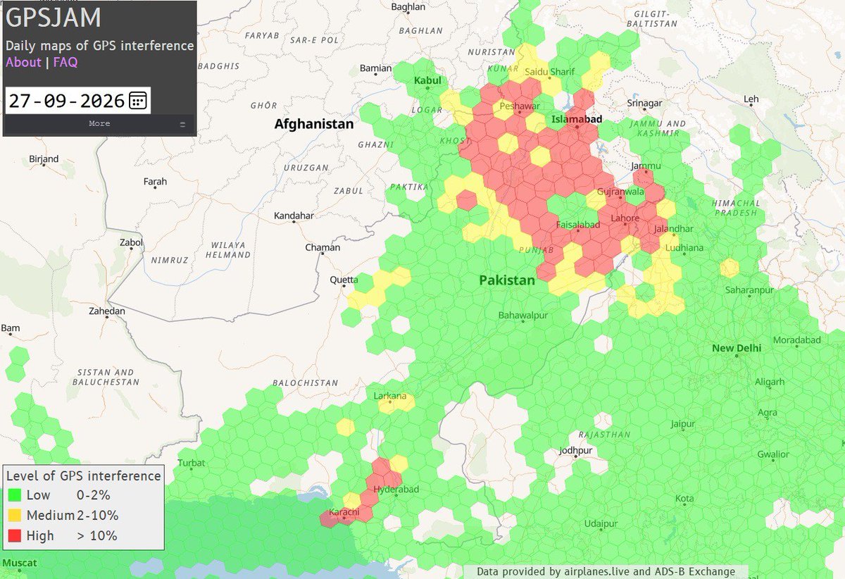 zarrar_11PK's tweet photo. . ✈️ QTR17B | Doha → Sialkot

QTR17B was flying from Doha to Sialkot when GNSS jamming and spoofing affected its position data.

Open-source flight-tracking platforms subsequently showed the aircraft over Jammu.

It wasn’t.

The aircraft maintained its actual approach to Sialkot, established the runway’s ILS, and landed safely.

The result was a striking contradiction:

Flight tracker: Jammu.
Actual aircraft: Sialkot.

Anyone relying solely on the public tracking feed could have concluded that QTR17B had diverted, disappeared, or even crashed.

It hadn’t.
The aircraft landed safely.

This is exactly why GPS-derived tracking data cannot be treated as absolute truth during GNSS interference.

The aircraft was where it needed to be.
The map was somewhere else.