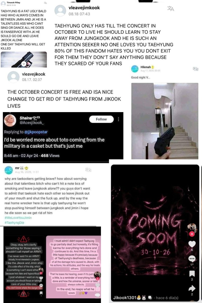 spotifyforV's tweet photo. To @HYBEOFFICIALtwt  @bts_bighit @BIGHIT_MUSIC   ,

We are writing this as concerned fans who have reached a point where silence is no longer acceptable.

For years, Kim Taehyung has faced sustained targeted harassment, including documented death threats, threats of acid attacks, violent statements and intimidation from individual accounts. Fans have collected evidence, documented these incidents and repeatedly reported them to the company.

We have done our part. Now we need you to do yours.

With BTS preparing for upcoming activities and performances in South America, these concerns have become even more urgent. We expect HYBE and BIGHIT MUSIC to take credible threats seriously and ensure that appropriate security measures are in place to protect Taehyung.

We also call upon the wider BTS fandom to stop minimizing or ignoring targeted abuse against Taehyung. Supporting all seven members means refusing to normalize threats against any one of them.
We are asking for basic safety, accountability and protection.

HYBE and BIGHIT MUSIC : you have been given the evidence. Please investigate it, take appropriate legal action where warranted, strengthen protection for Taehyung, and make it clear that threats against your artist will not be tolerated.

PROTECT TAEHYUNG
PROTECT YOUR ARTIST
BIGHIT AND HYBE TAKE ACTION
#ProtectTaehyung #ProtectYourArtist