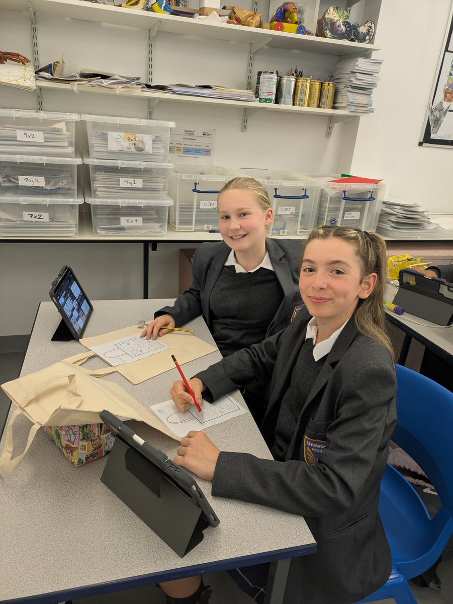 UnsworthAcademy's tweet photo. Our Friday lunchtime Art Club was in full creative flow this week! Students have been designing their own tote bags, carefully planning their unique designs. 👜✨
We can’t wait to see the finished creations next Friday lunchtime! 👏
#ArtClub #CreativeLearning #Creativity https://t.co/01K63qCifE