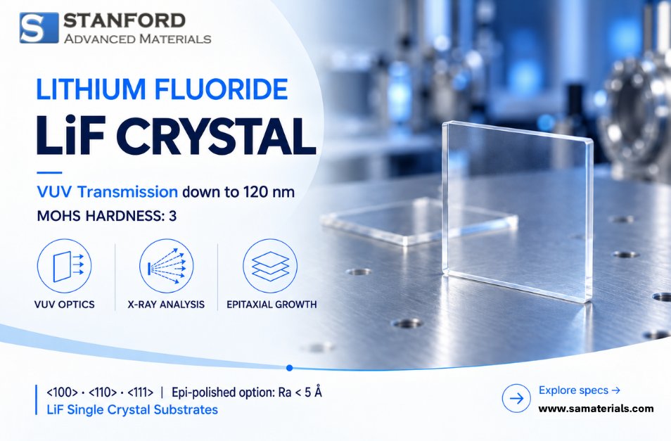 SAMaterials's tweet photo. With transmission down to 120 nm, LiF single crystals are essential for VUV laser optics, X-ray monochromators, and thin-film epitaxy.  SAM supplies custom-polished (100), (110) &amp; (111) LiF substrates: https://t.co/WekHXpv1F0 #Optics #VUV https://t.co/XvWpspxaQN