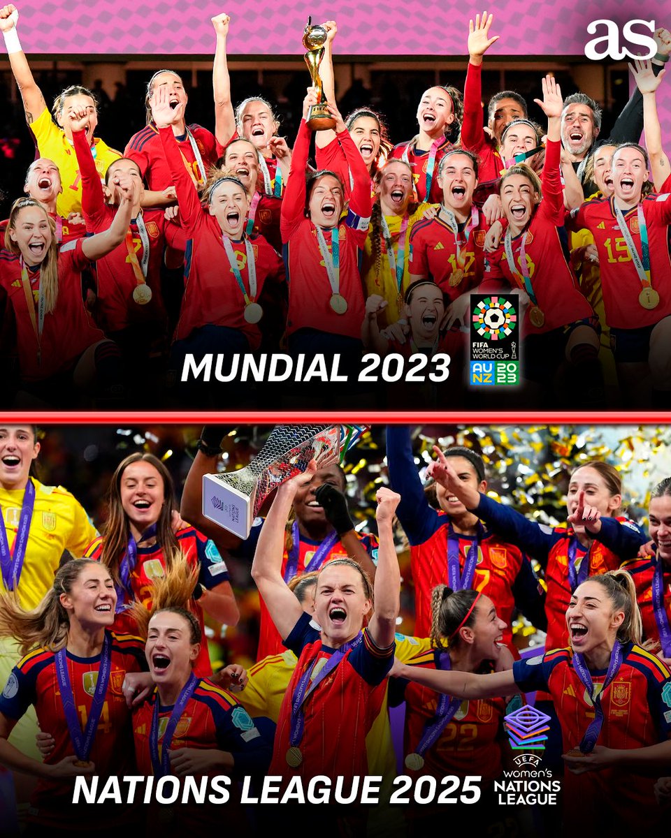 diarioas's tweet photo. 🫡 𝐄𝐋 𝐃𝐎𝐌𝐈𝐍𝐈𝐎 𝐀𝐏𝐋𝐀𝐒𝐓𝐀𝐍𝐓𝐄 𝐃𝐄 𝐄𝐒𝐏𝐀𝐍̃𝐀

🔥 La selección española de fútbol es vigente campeona de 8 títulos

👀 En 2026, España ha logrado cuatro títulos: dos mundiales y dos europeos https://t.co/5TU2jaB3cO