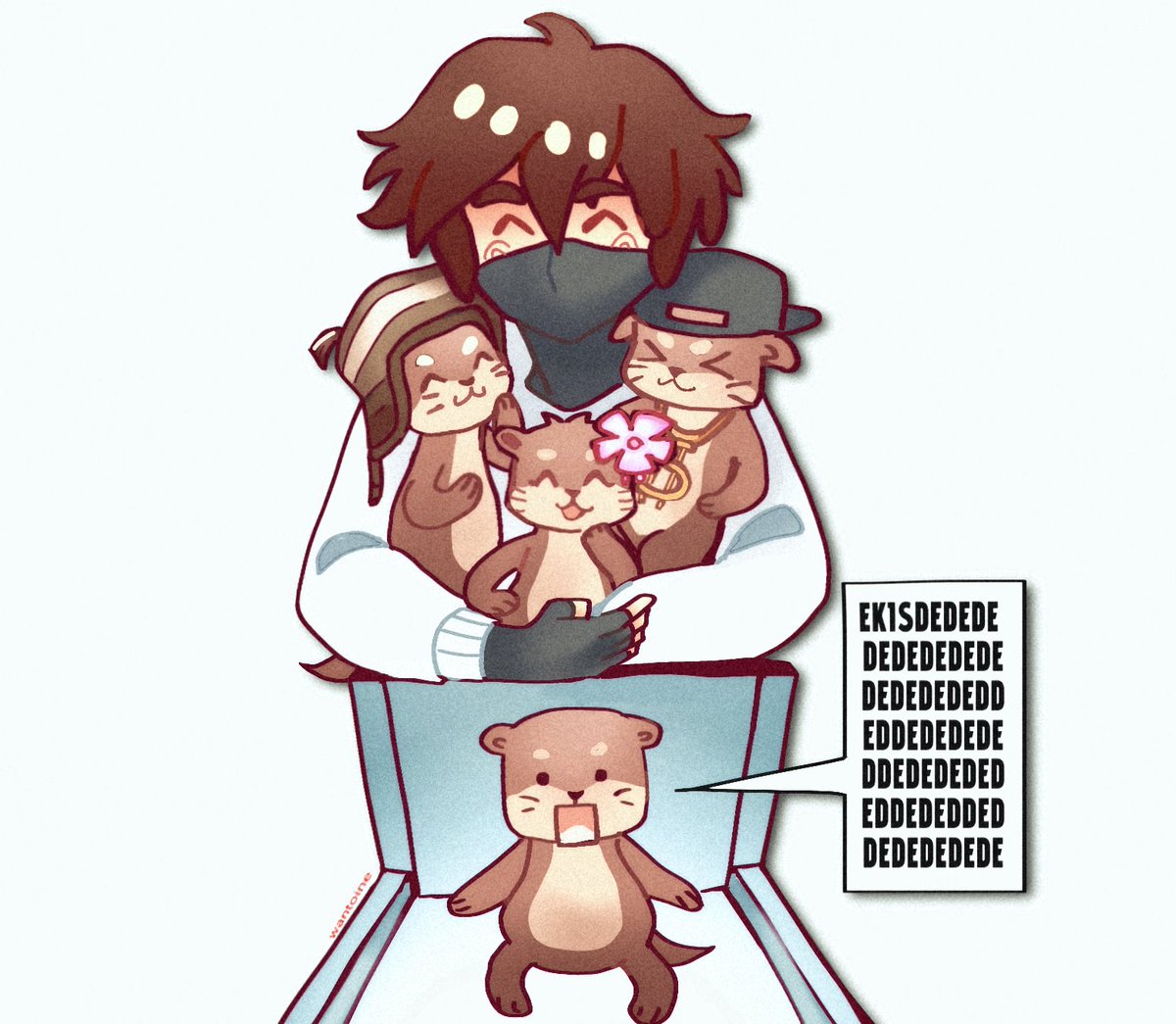minzyaaku's tweet photo. Aquino&amp;lasnutrias 
(El de abajo es nutria loquendo)
#aquinoart #aquinofanart https://t.co/YAsZeBWv6y
