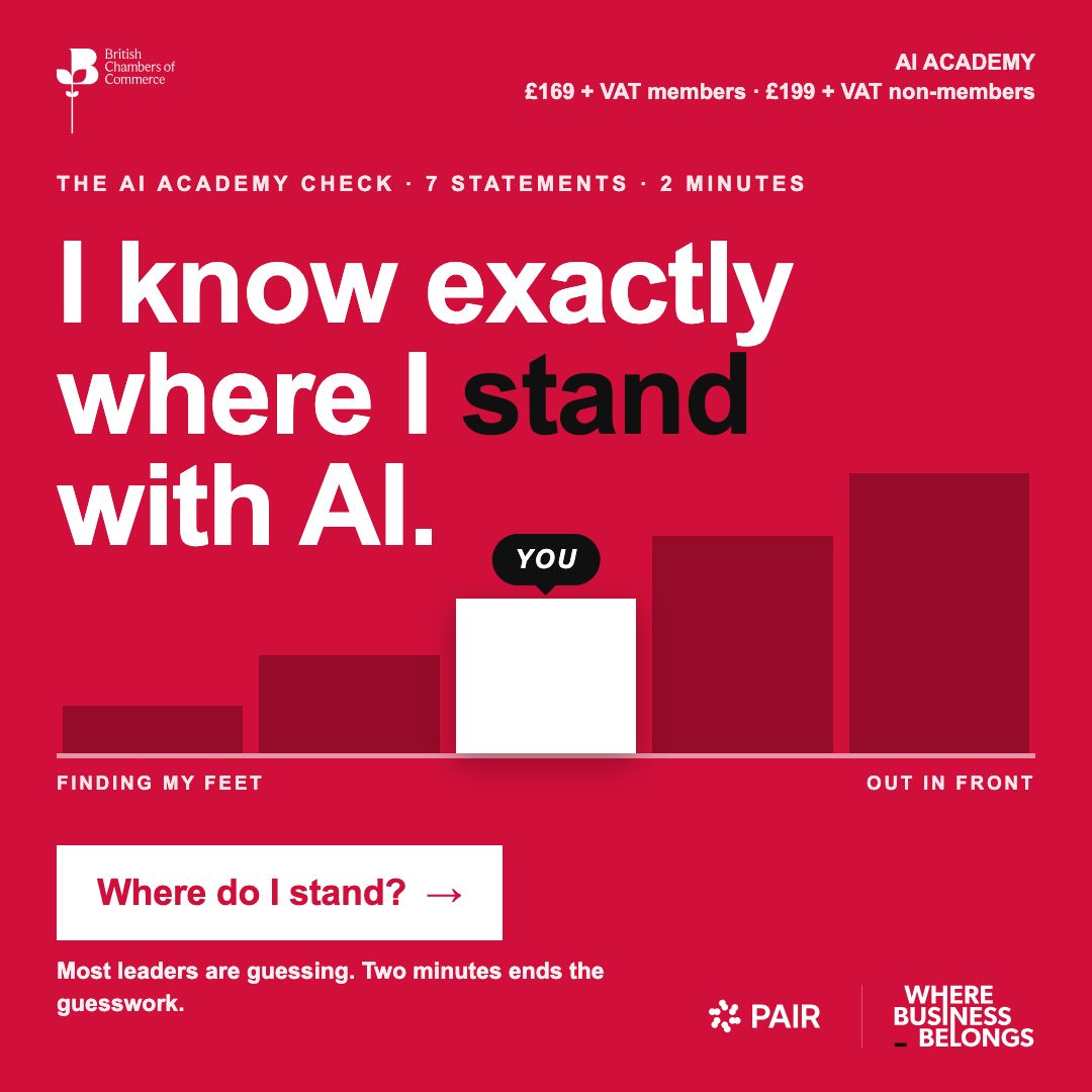 InvictaChamber's tweet photo. Before you buy any AI course, it’s worth knowing where you actually stand.

📝 Seven statements
⏱️ Two minutes
🎯 A score out of 35
💡 And the one thing to fix first

Free, and there’s no call at the end of it. No sales pitch. 🙌

Start the check here: https://t.co/CtXmVqOPMJ https://t.co/Cuehxp1uYE