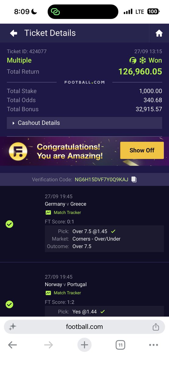 FaviaPeter129's tweet photo. @9zerobillions I took half cashout the game later played as well thanks https://t.co/MEwB8cVdz2