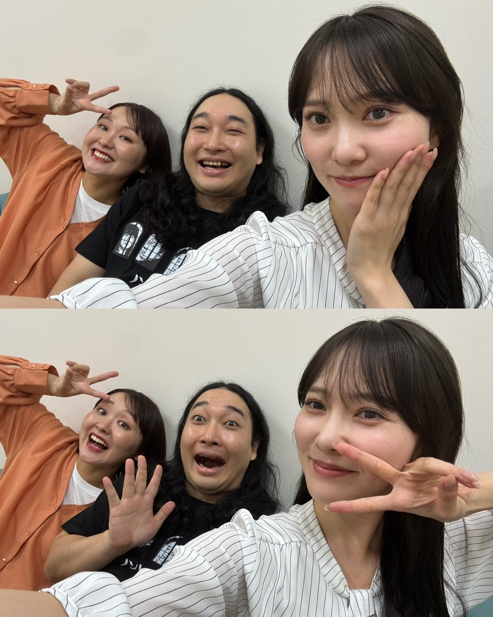kato_staff's tweet photo. 舞台「ノンレムの窓」vol.2
昨日無事千穐楽を迎えました💫

ご来場くださった方々
応援してくださった方々
ありがとうござました🧸🩵✨

吉住さん、賀屋さんとの3ショット📸
皆様にとてもお世話になりました🙇‍♂️

#加藤史帆
#ノンレムの窓 https://t.co/UBEkV7vnBT