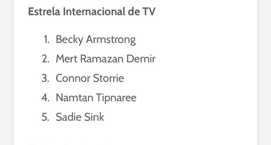 angelsrankingvn's tweet photo. 🏆 BECKY ARMSTRONG HIGHEST RANKED! 🏆  

🎉 Huge congratulations to Becky Armstrong for taking TOP 1 in the Estrela Internacional de TV category at the BreakTudo Awards 2026!  

https://t.co/AtpAXD9Rya

🗓️ Voting period: Sept 17 – Oct 17
📍 Gala: Nov 24 in São Paulo  

Keep voting to hold the top spot for Becky, everyone! 💖✨
#BeckyArmstrong #BreakTudoAwards2026 #BreakTudoAwards