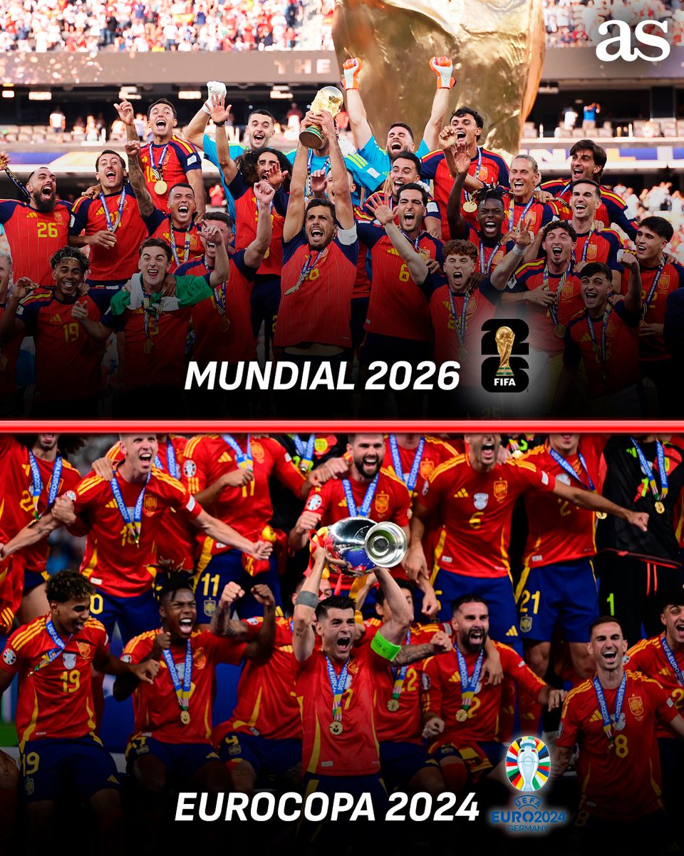 diarioas's tweet photo. 🫡 𝐄𝐋 𝐃𝐎𝐌𝐈𝐍𝐈𝐎 𝐀𝐏𝐋𝐀𝐒𝐓𝐀𝐍𝐓𝐄 𝐃𝐄 𝐄𝐒𝐏𝐀𝐍̃𝐀

🔥 La selección española de fútbol es vigente campeona de 8 títulos

👀 En 2026, España ha logrado cuatro títulos: dos mundiales y dos europeos https://t.co/5TU2jaB3cO