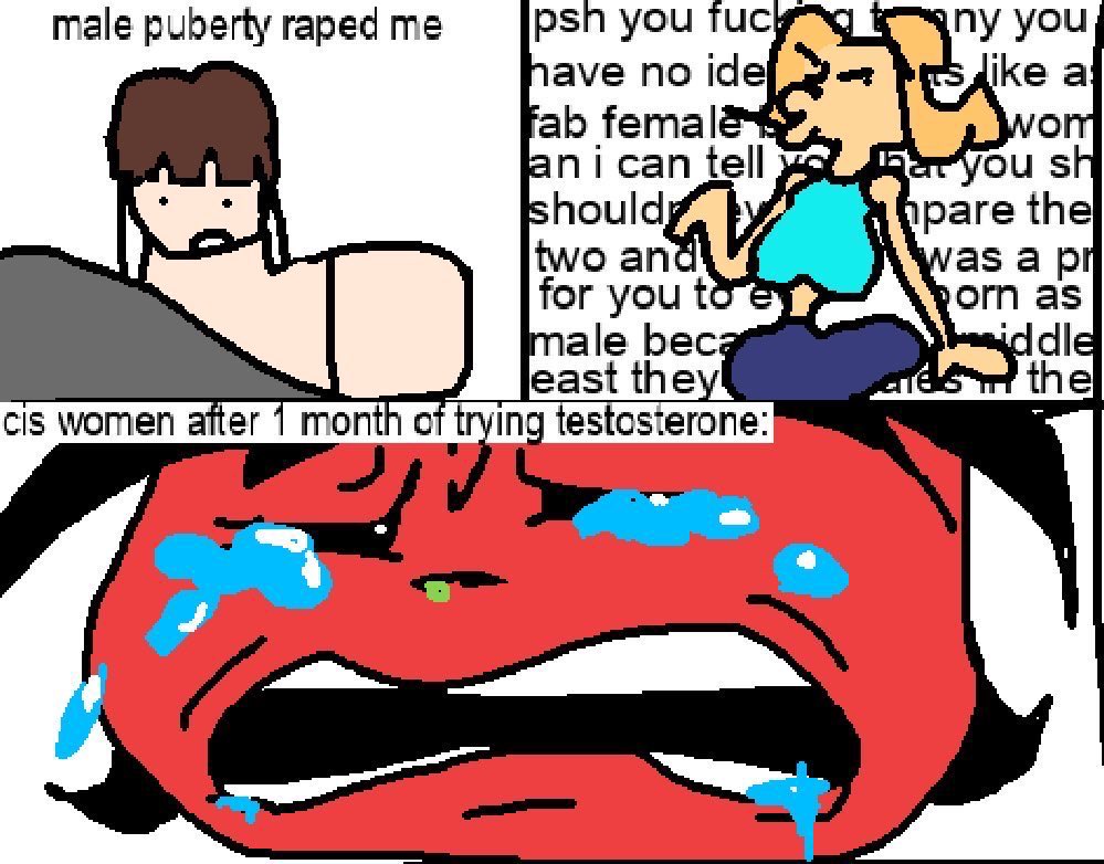 SusdAgainAward's tweet photo. Apparently she was only on testosterone for at most 3 years, 2 of which as a legal adult. In which case holy shit girl get over yourself. You’re literally doing the meme. https://t.co/lD85av8ZLz