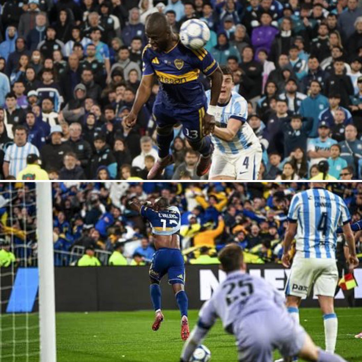 LucasBeltramo's tweet photo. Lo apodan Superman. Se ganó ese sobrenombre en México, durante su primer paso por el Pachuca, por su potencia física y su capacidad de salto al cabecear pese a sus 1,77 metros. Allí metió 18 goles en 25 partidos, nivel que lo llevó rápidamente al West Ham.

Trece años después del nacimiento del apodo de superhéroe, Enner Remberto Valencia Lastra entró al Gigante silbando bajito como Clark Kent y a los 72’ se puso la capa para volar una, dos, tres veces en solo trece minutos y así convertirse en el Superman de Boca, en una jornada que ya quedó en la historia del fútbol argentino.

Si sabrá de remontadas el hombre de Ricaurte, Esmeralda, un pueblo rural de Ecuador, que para comprarse su primer par de botines ordeñó vacas, cosechó y vendió limones, hasta que un cazatalentos lo vio y luego de un paso por el humilde Caribe Junior le llegó la oportunidad en las Inferiores de Emelec, club que le ofreció una cama en su estadio ante la falta de dinero para alquilarse una habitación. Sin desayuno asegurado, se entrenaba siempre y se comía cuando se podía. “Esa experiencia me hizo más maduro, porque tenía que lavarme la ropa y buscar comida para alimentarme”, revelaría tiempo después Enner.

Recién a sus 20 le llegó el debut en Primera, de la mano de Sampaoli, y de a poco los goles se fueron multiplicando, como multiplicó los panes en el atarceder rosarino para hacer realidad un milagro en el que Boca, su incondicional hinchada (en las tribunas fue goleada) y su audaz DT nunca dejaron de tener fe.

Porque el equipo de Arruabarrena consiguió en el último minuto lo que mereció desde el primero, tras ser claramente superior a un Racing que tuvo el 27% de posesión y con poco había logrado mucho, pero cometió un pecado mortal: sentirse ganador antes del pitazo final.

El 0-1, otro gol olímpico que recibe Brey y en el mismo arco del de Di María (esta vez con ayuda del viento, que era muchísimo en Arroyito), golpeó pero no desmoronó al Xeneize, que tras un arranque a todo trapo siguió dominando, recuperando alto y arriando a la Academia contra los tres palos defendidos por Cambeses. No llegó el empate antes del entretiempo, pero sobrevolaba la sensación de que jugando así el empate estaba al caer.

Distinto fue el impacto del 0-2, en los albores del segundo tiempo: 15 minutos necesitó Boca para asimilarlo y reorganizar filas, ya con otro 9 (Valencia) por un 10 (Velasco) de malas elecciones en el último tercio y un 11 (Villa) por un 8 (Ascacíbar) de flojo partido. Minutos después el Vasco completó la masterclass con un 10 (Palacios) por un 7 (Flores) que había jugado de mayor a menor. Merentiel, de floja prestación, quedó en cancha por la necesidad de tener doble nueve.

El ecuatoriano fue Palermo, el colombiano tuvo destellos de Guillermo y el chileno tuvo cosas del chileno que fue a buscar Boca hace casi dos años. Conducidos por el fútbol de Paredes (escribo esto de pie), el auxilio de Delgado, las criteriosas trepadas de Lozano y Blanco y la firmeza de Di Lollo-Herrera, el Xeneize emuló el 3-2 de Argentina a Egipto, hasta con quite levantatribunas del 5 definitivo. Fue una épica noventosa la que se consumó, como la de aquella noche de Libertadores ante River: del 1-3 al 4-3 en 21 minutos.

Párrafo aparte para la paciencia que tuvieron los de azul y oro para construir el empate a los 80’ y el gol del triunfo a los 95’ de 95’: pases cortos, atracción de rivales, pases verticales, paredes con minúscula y mayúscula, centros precisos y Superman de 9. ¡Salud, Boca!